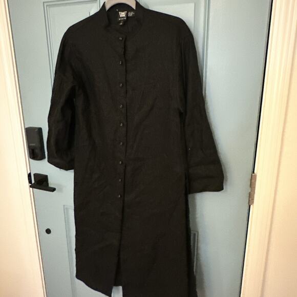 NWT Cover Up Dress Linen Mesh Maxi Long Sleeve lightweight P - Picture 6 of 13